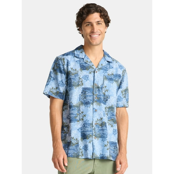 George Men's Linen-Blend Shirt, Sizes S-3XL