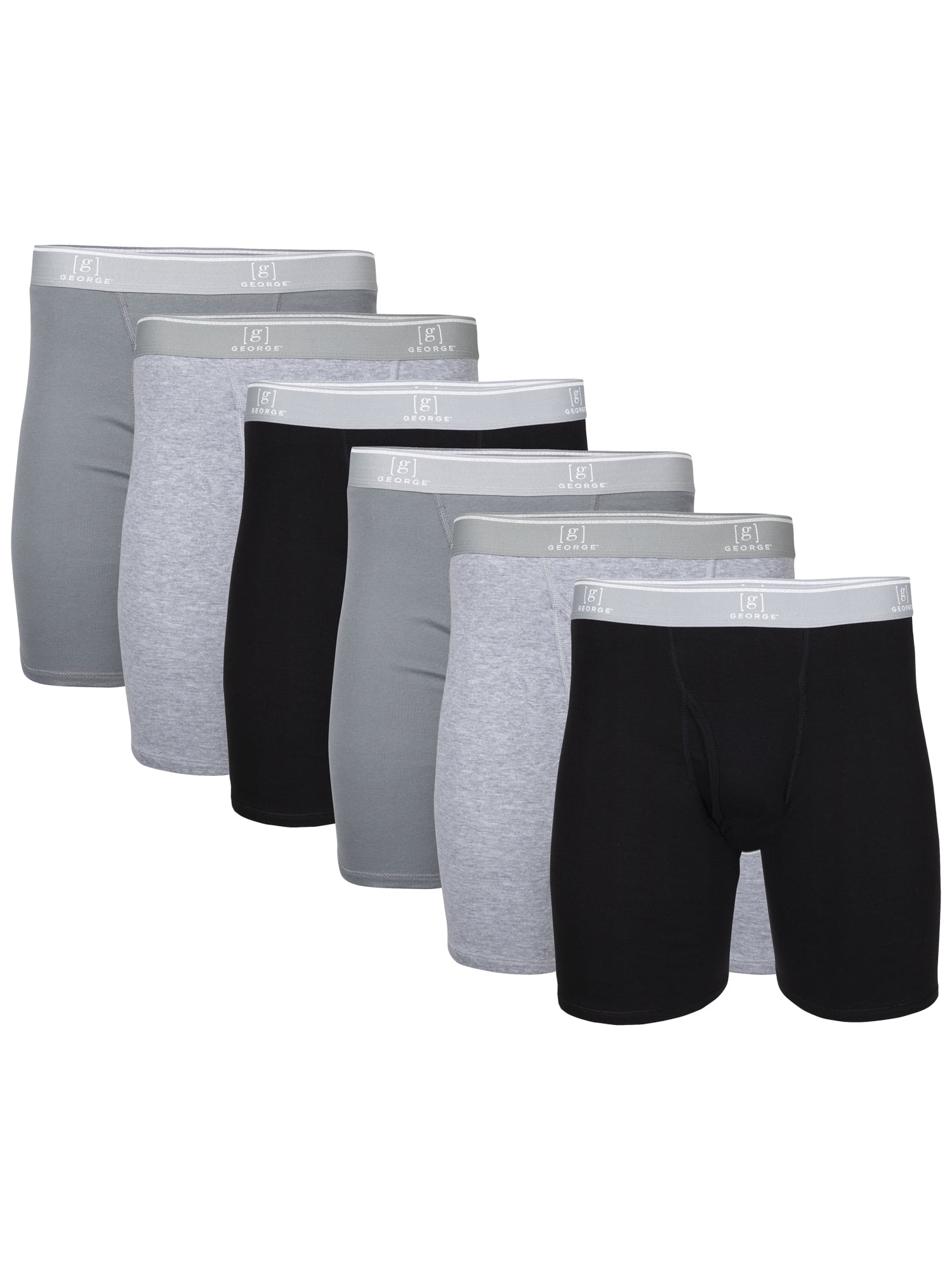 BOZGEER'S Men's Boxer Briefs Soft Cotton Open End Tagless Underwear 6-pack  and Waterproof carry bag