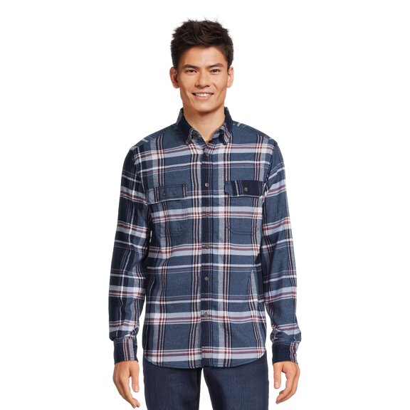 George Men's Long Sleeve Flannel Shirt, Sizes XS-3XLT