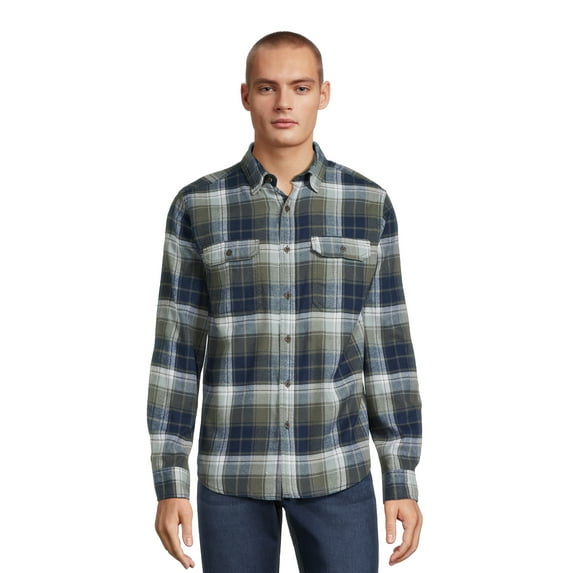 George Men's Long Sleeve Flannel Shirt, Sizes XS-3XLT