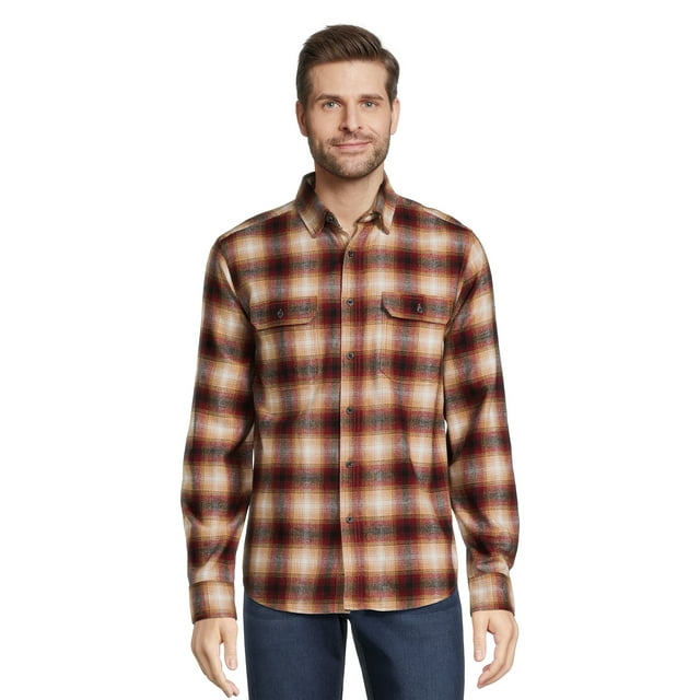 Shop George Men's Long Sleeve Flannel Shirt, Sizes XS-3XLT - Great ...