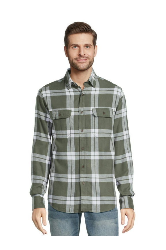 Men's Long Sleeve Flannel Shirt, Sizes XS-3XLT