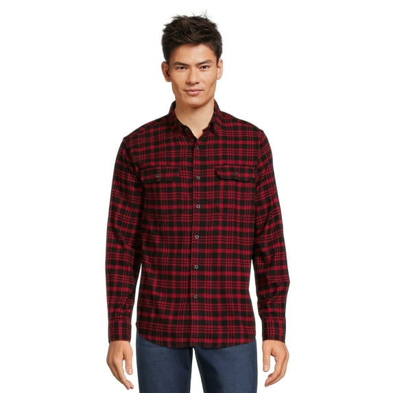 George Men's Long Sleeve Flannel Shirt, Sizes XS-3XLT