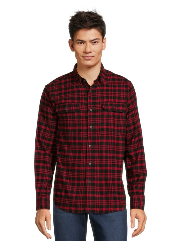 George Men's Long Sleeve Flannel Shirt, Sizes XS-3XLT