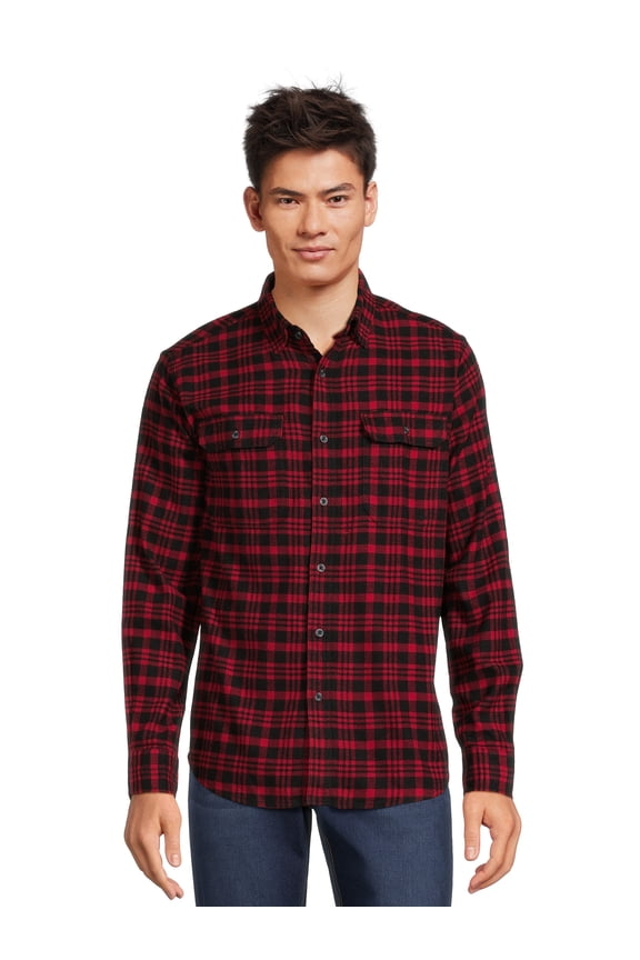 Men's Long Sleeve Flannel Shirt, Sizes XS-3XLT
