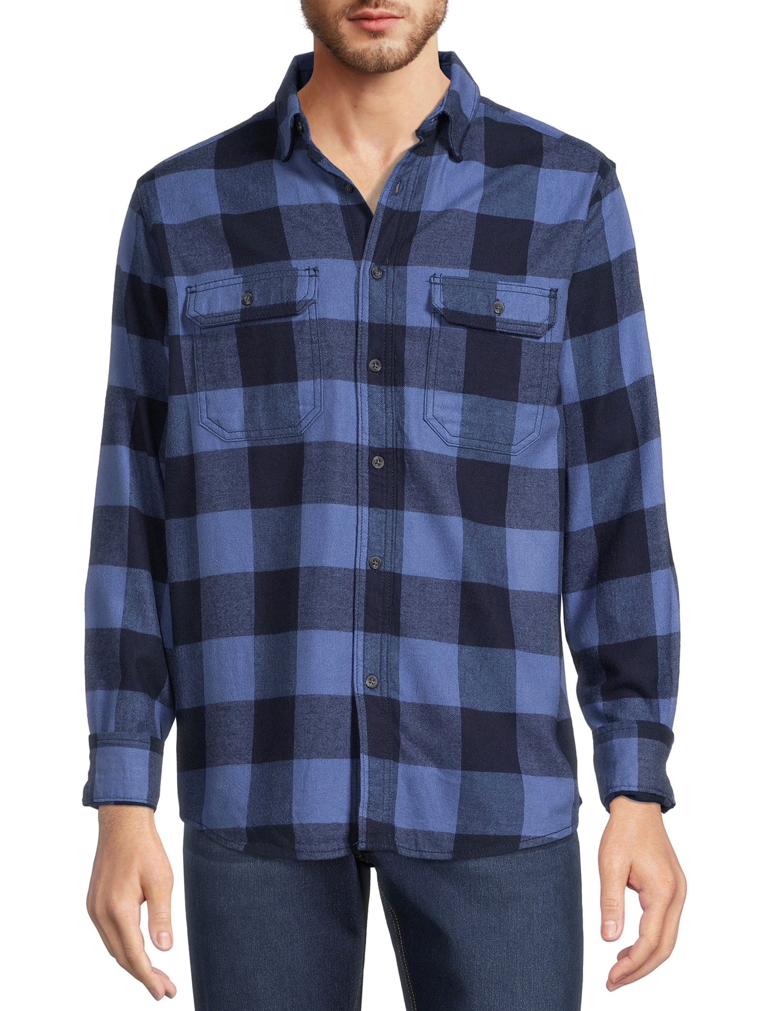 George Men's Long Sleeve Flannel Shirt