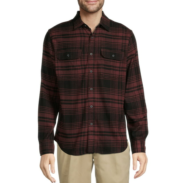 George Men's Long Sleeve Flannel Shirt - Walmart.com
