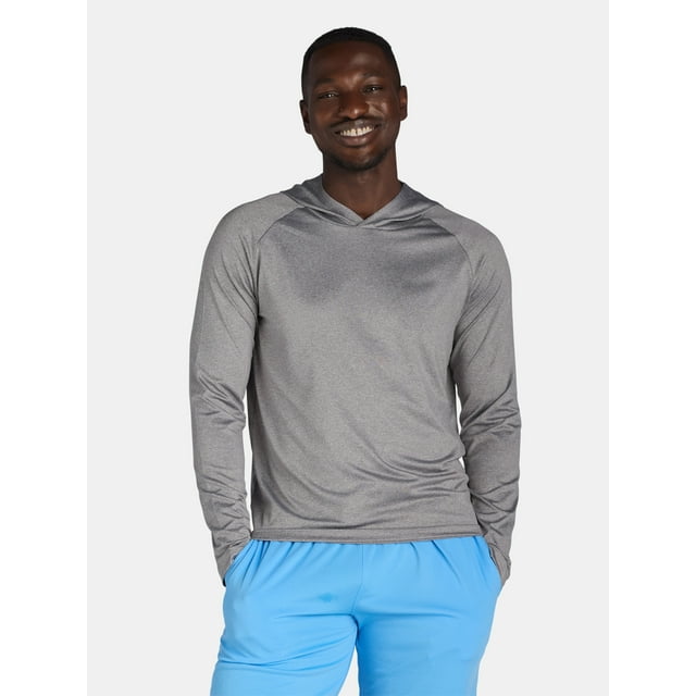 George Men’s & Big Men's Hooded Long Sleeve Sun Shirt with UPF50 ...