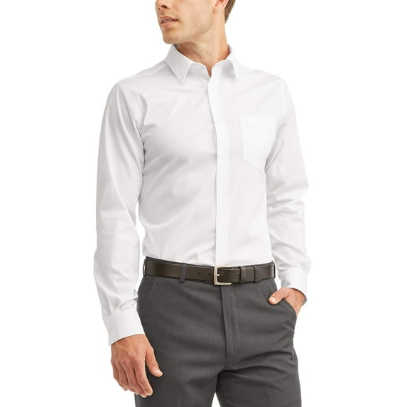 George Men's Long Sleeve Performance Dress Shirt, Up to 3XL