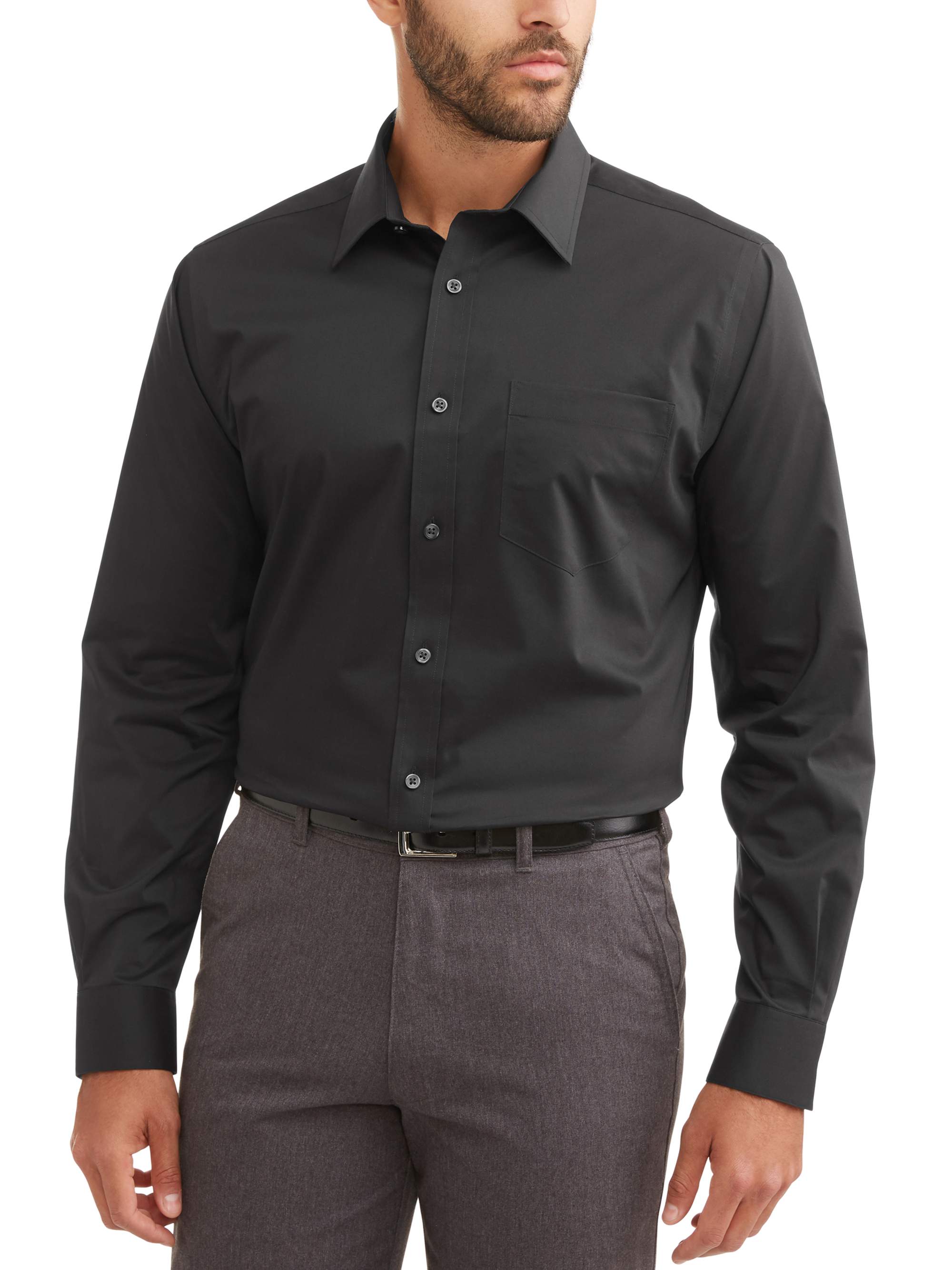George Men's Long Sleeve Performance Slim Fit Dress Shirt, Up to 3XL - image 1 of 5