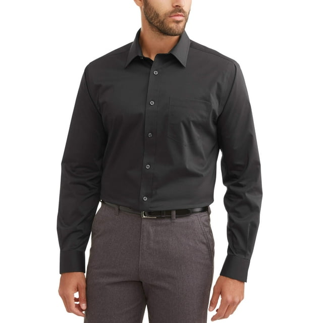 George Men's Long Sleeve Performance Slim Fit Dress Shirt, Up to 3XL