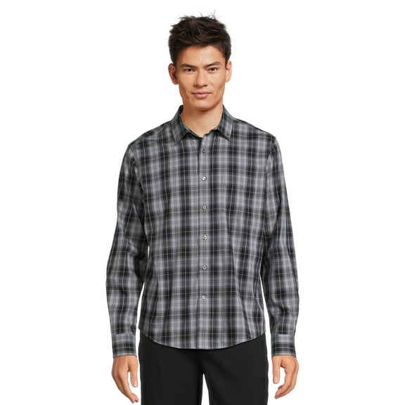 George Men's Long Sleeve Poplin Button-Up Shirt