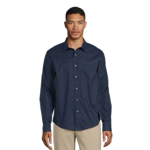 George Men's Long Sleeve Poplin Button-Up Shirt