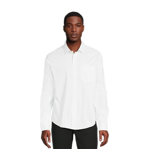 George Men's Long Sleeve Poplin Button-Up Shirt