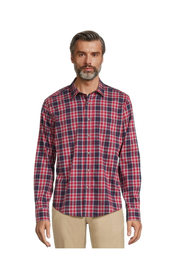 Men's Long Sleeve Poplin Button-Up Shirt