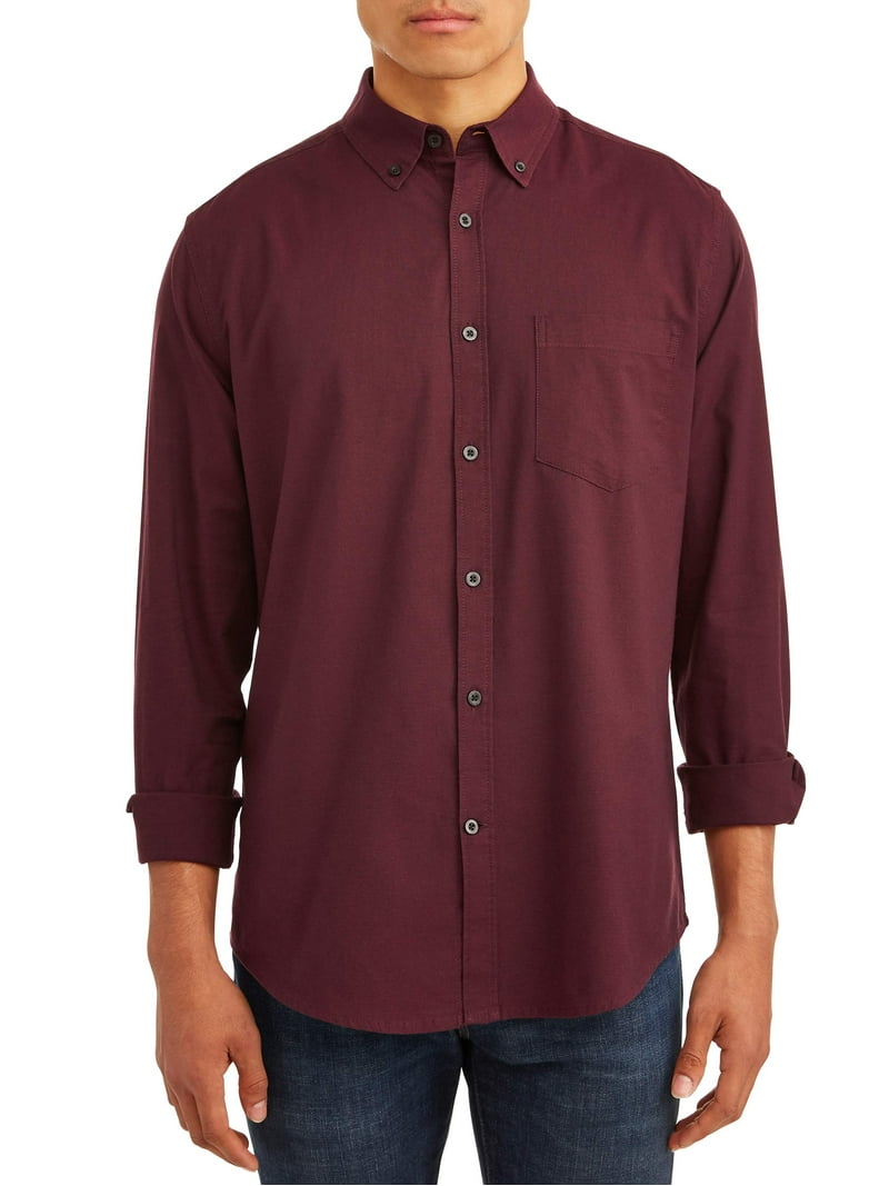George men's Long Sleeve Slim Fit Oxford Shirt - Walmart.com