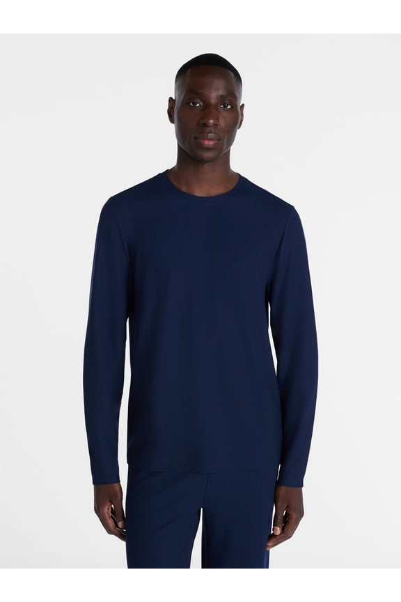 Men's Waffle Knit Sleep Tee with Long Sleeves, Sizes XS-3XL