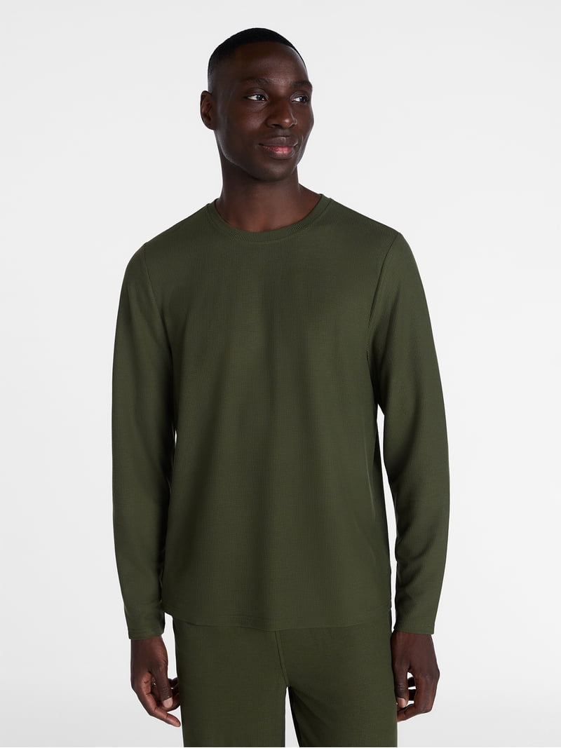 トップス SUGARHILL COTTON LONG SLEEVE KNIT(GREEN) George Men's Waffle Knit Long-Sleeve Sleep Tee, Sizes XS-3XL