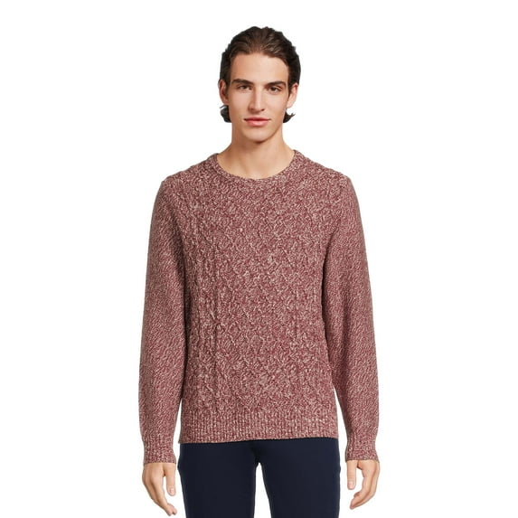 George Men's Marled Sweater with Long Sleeves, Sizes S-3XL