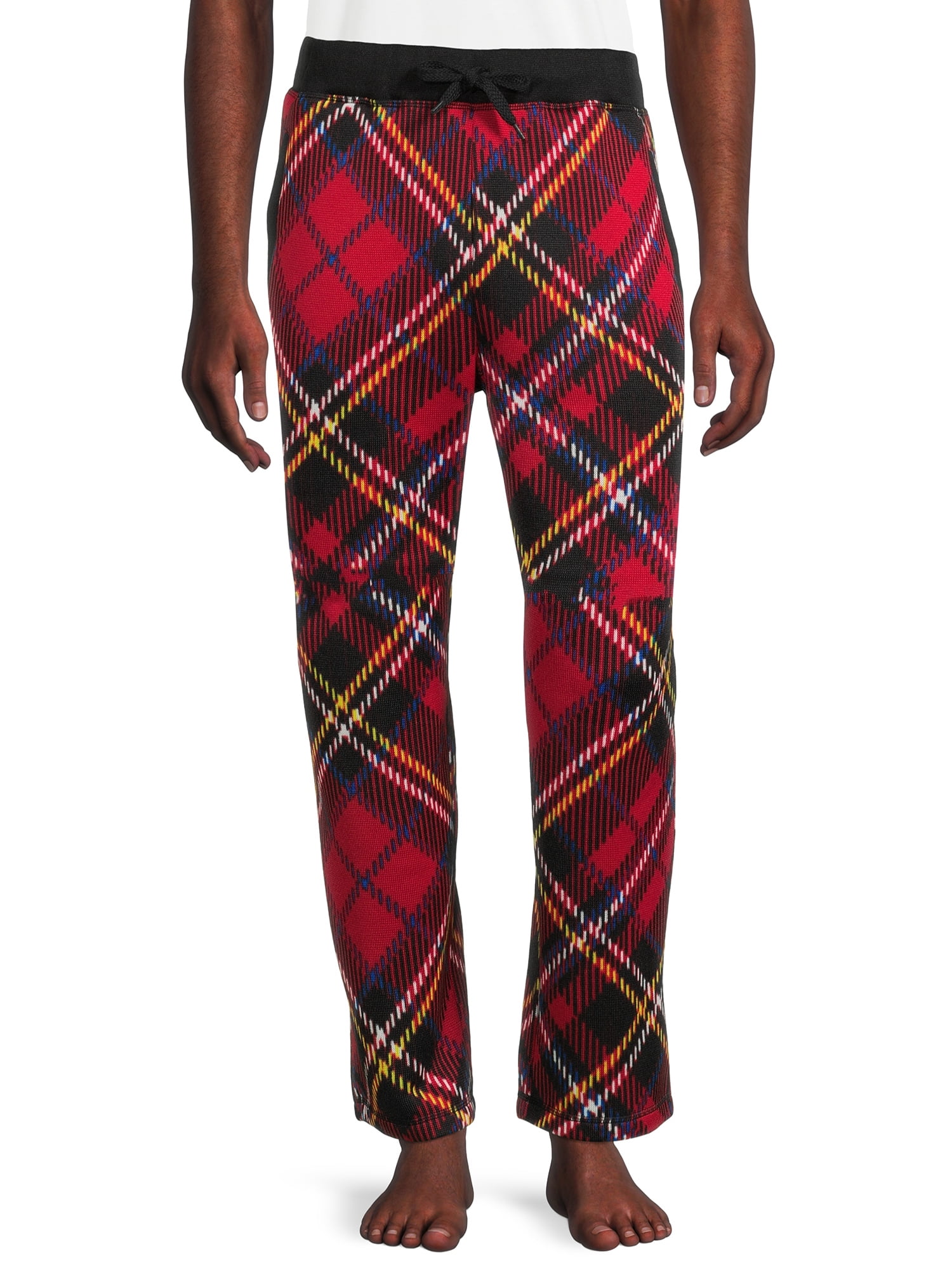 George Men’s Plaid Flannel Sleep Pants – Soft Cotton Blend, Various Sizes, Red Plaid