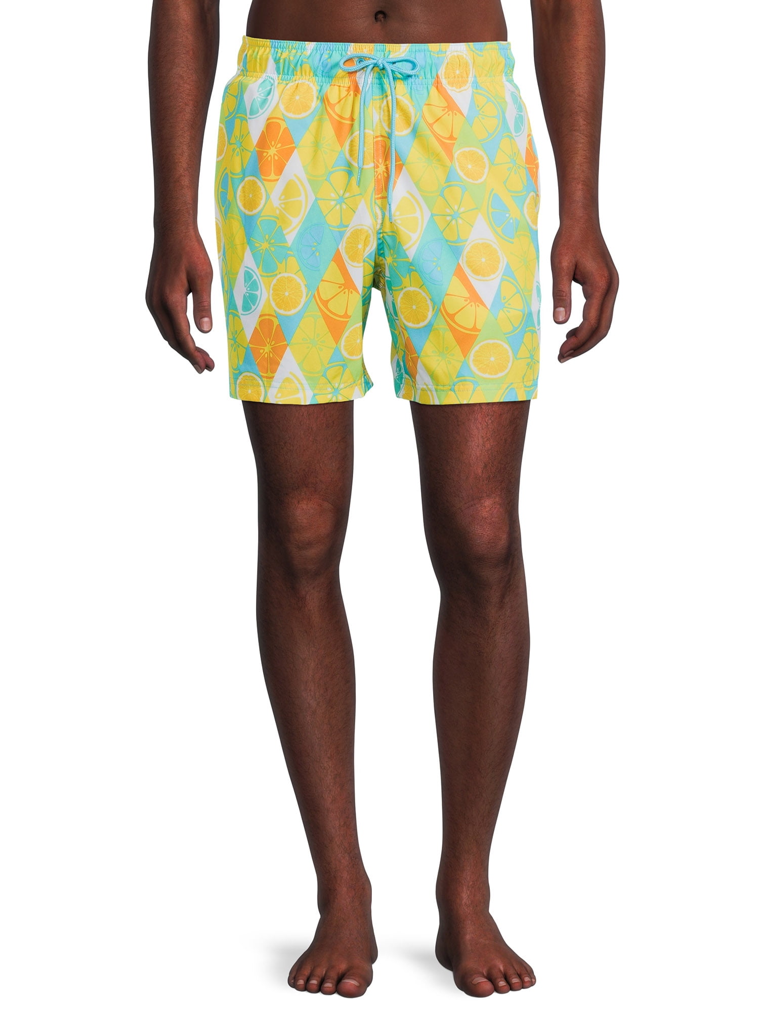 Men's Novelty Print 6" Swim Trunks with Stretch