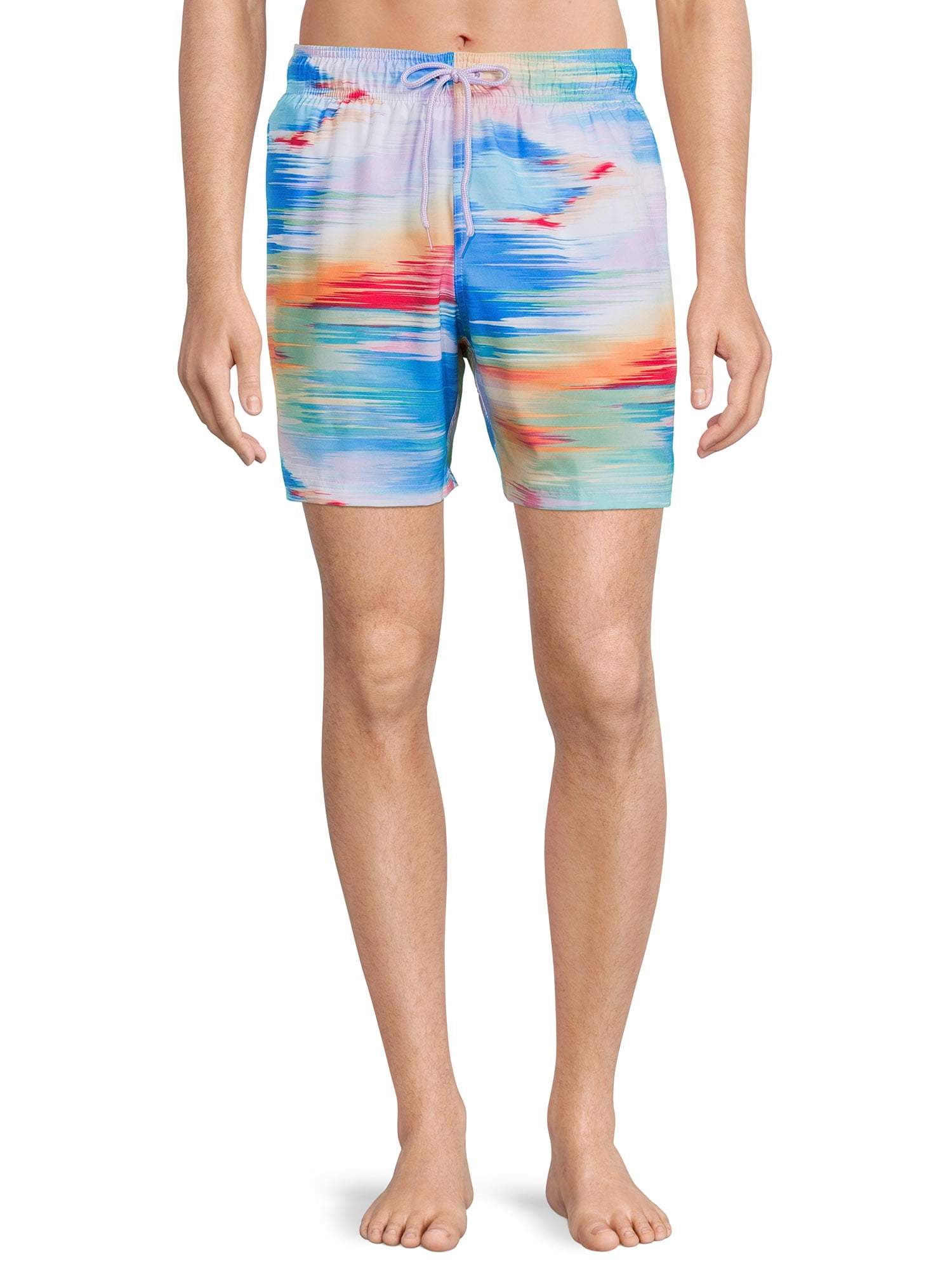 Men's Novelty Print 6" Swim Trunks with Stretch