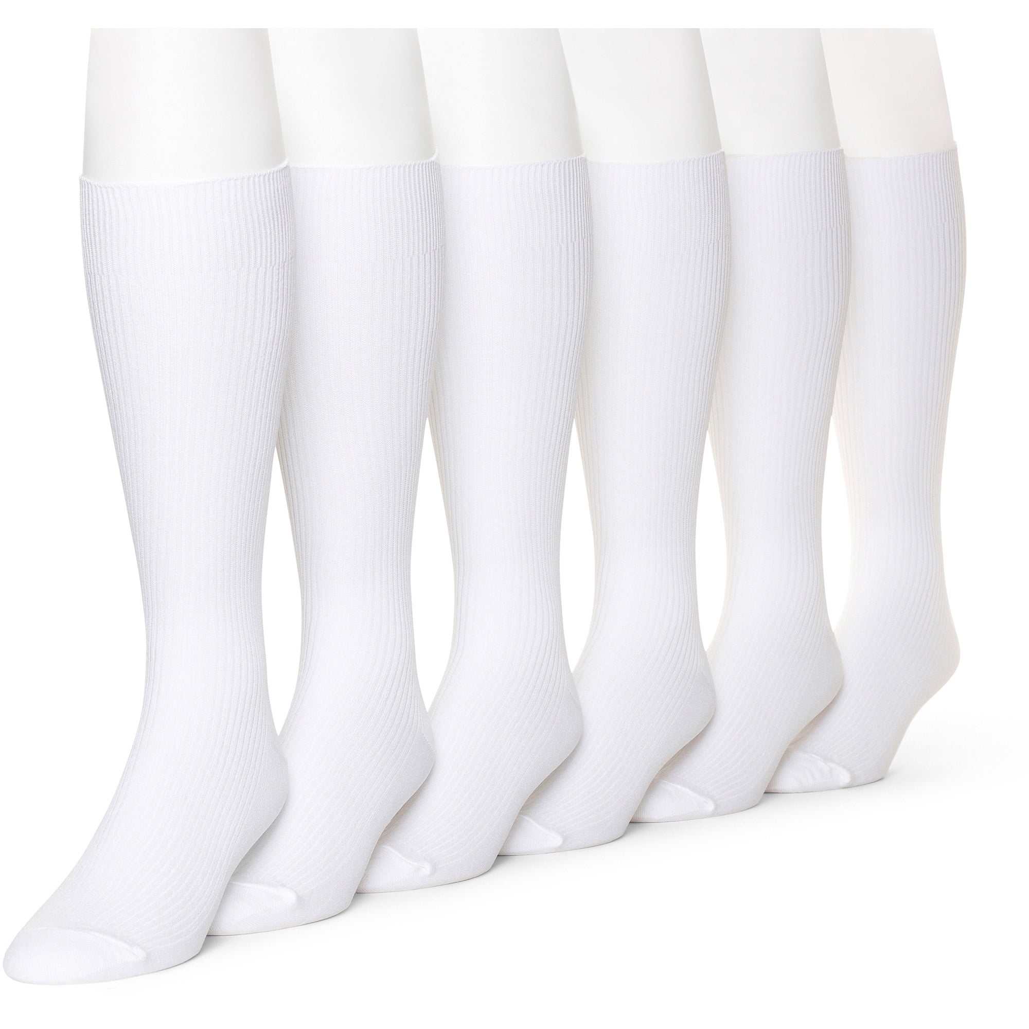 George Men's Nylon Crew Socks, 6 Pack, 6-12, White - Walmart.com
