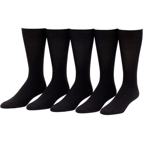 George Men's Nylon Ribbed Crew Socks, 5 Pairs - Walmart.com