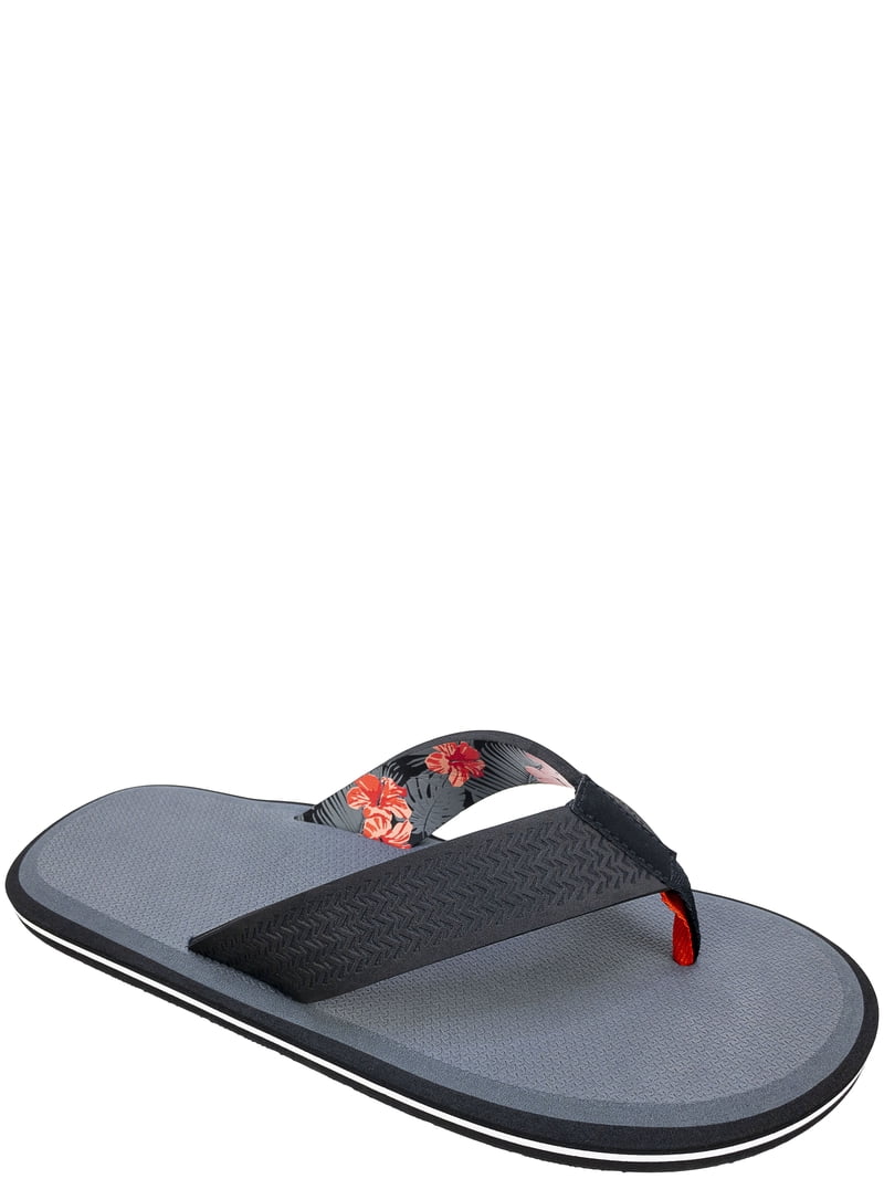 Men\'s Gray Black Flip Flop Sandals Subtle Red Accent NEW Sz 13/14 Flip Flop Gray Rubber Sandals for Men for sale | eBay main image 2