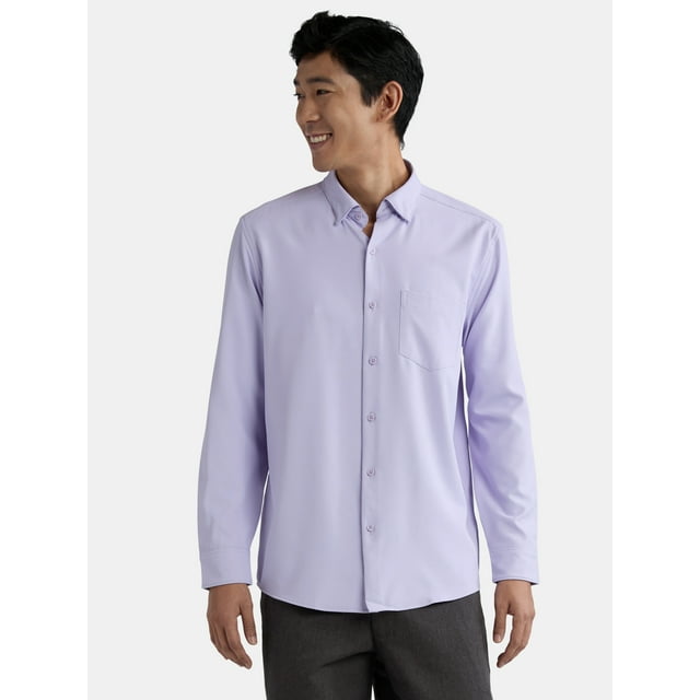 George Men’s Performance Dress Shirt with Long Sleeves, Sizes S-3XL