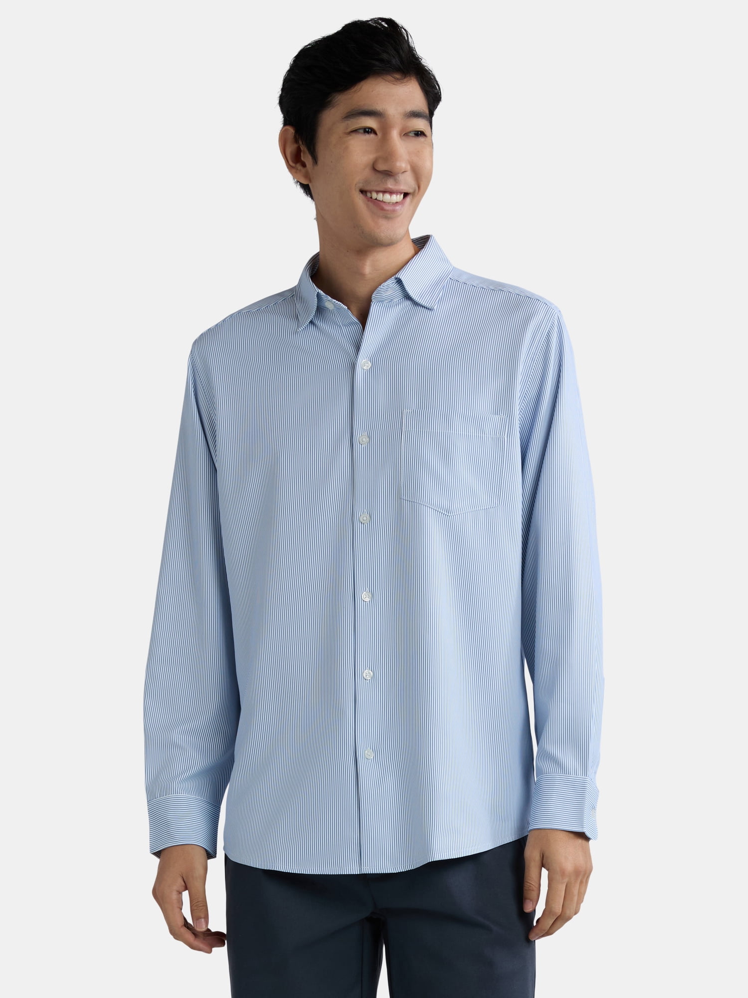 George Men’s Performance Dress Shirt with Long Sleeves, Sizes S-3XL