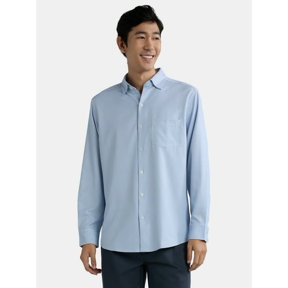 George Men’s Performance Dress Shirt with Long Sleeves, Sizes S-3XL