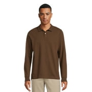 George Men's Pique Polo Shirt with Long Sleeves, Sizes S-3XL