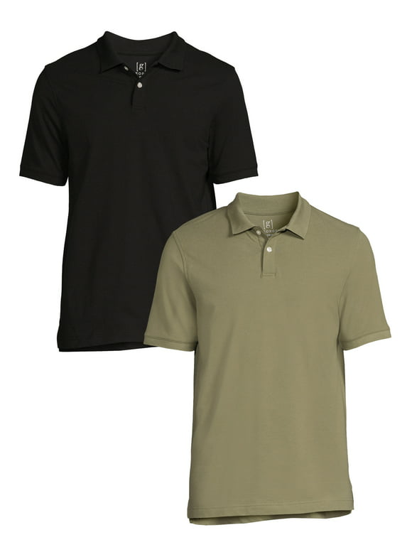 George Men's Pique Polo Shirts, 2-Pack