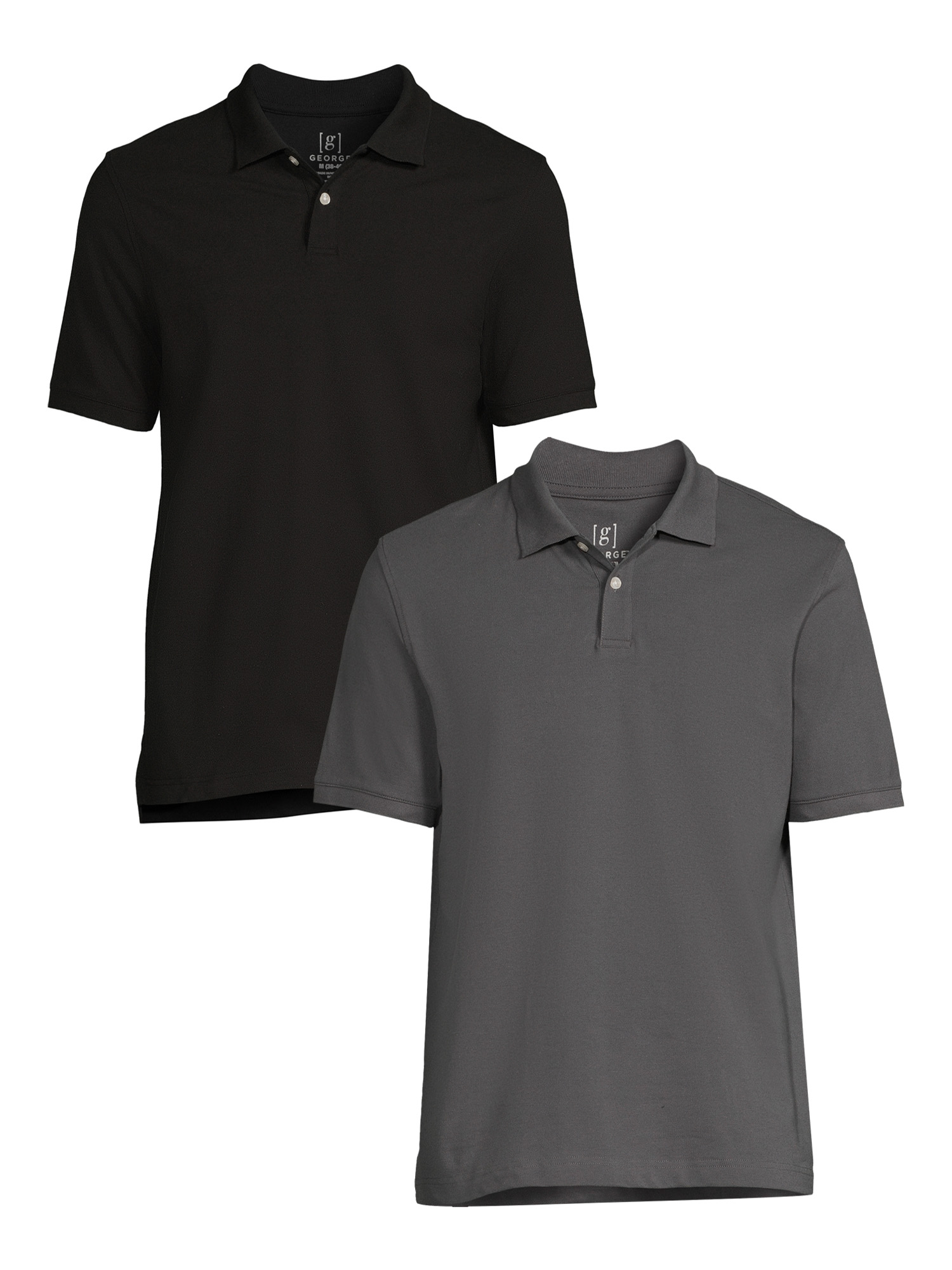 George Men's Pique Polo Shirts, 2-Pack - Walmart.com