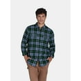 Men's and Big Men's Flannel Shirt with Long Sleeves, Sizes XS