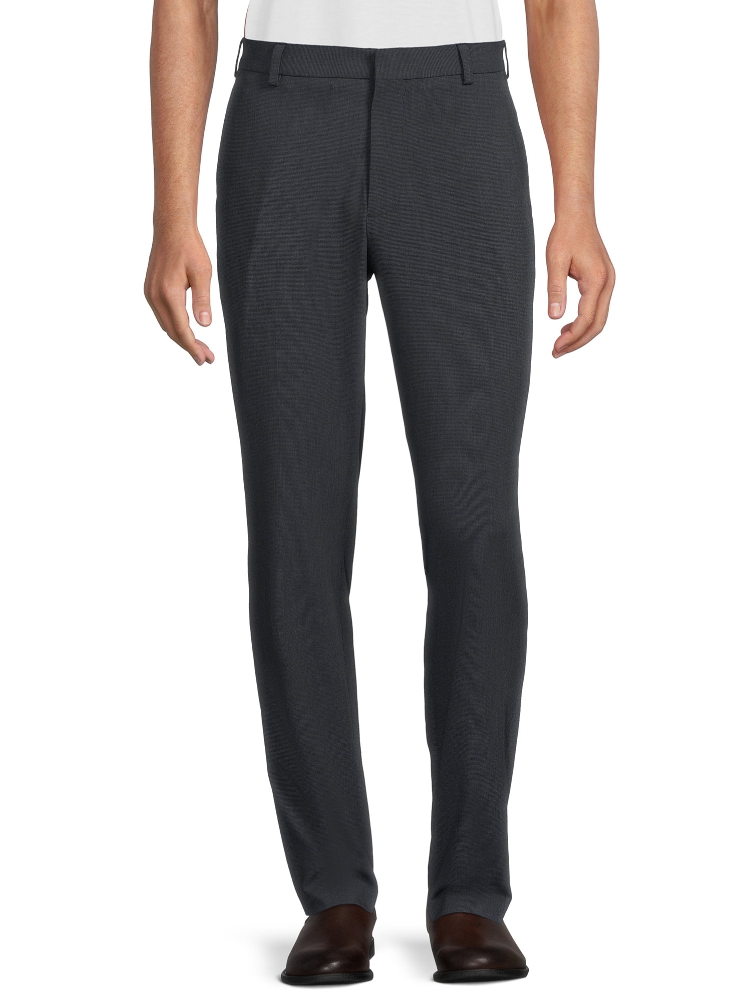 Men's Premium Comfort Stretch Flat Front Houndstooth Dress Pants