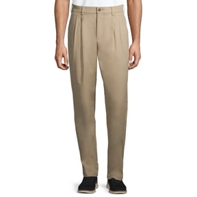 George Men's Pleated Cuffed Microfiber Dress Pants with Moisture ...