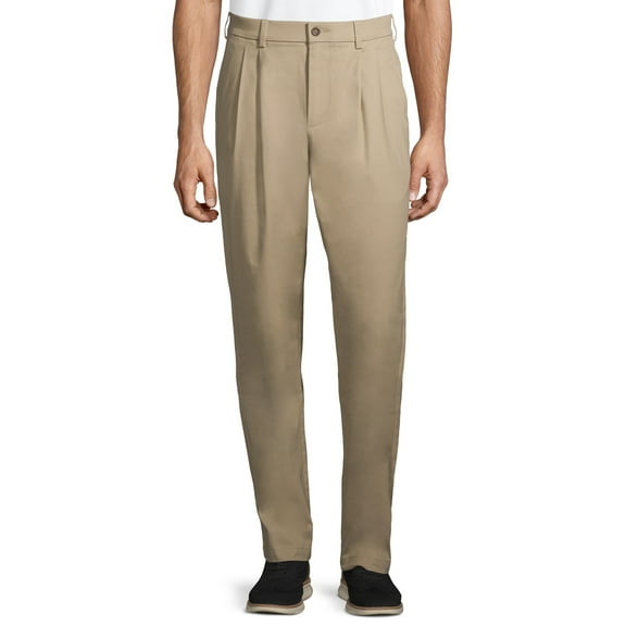 George Big Men's Premium Pleated Regular Fit Khaki Pants