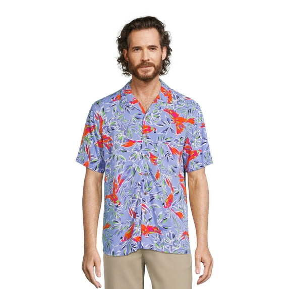 George Men’s Printed Button Down Shirt with Short Sleeves