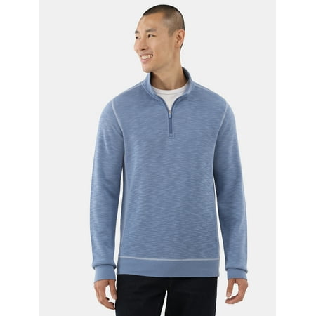 George Men's Quarter Zip Pullover with Long Sleeves, Sizes S-3XL