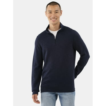 George Men's Quarter Zip Pullover with Long Sleeves, Sizes S-3XL
