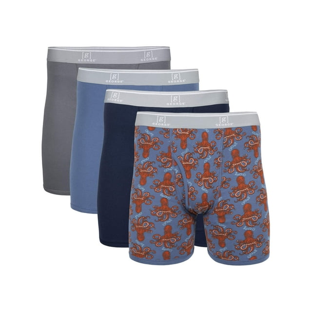 Men's Regular Leg Boxer Briefs, 4Pack, Sizes S XL