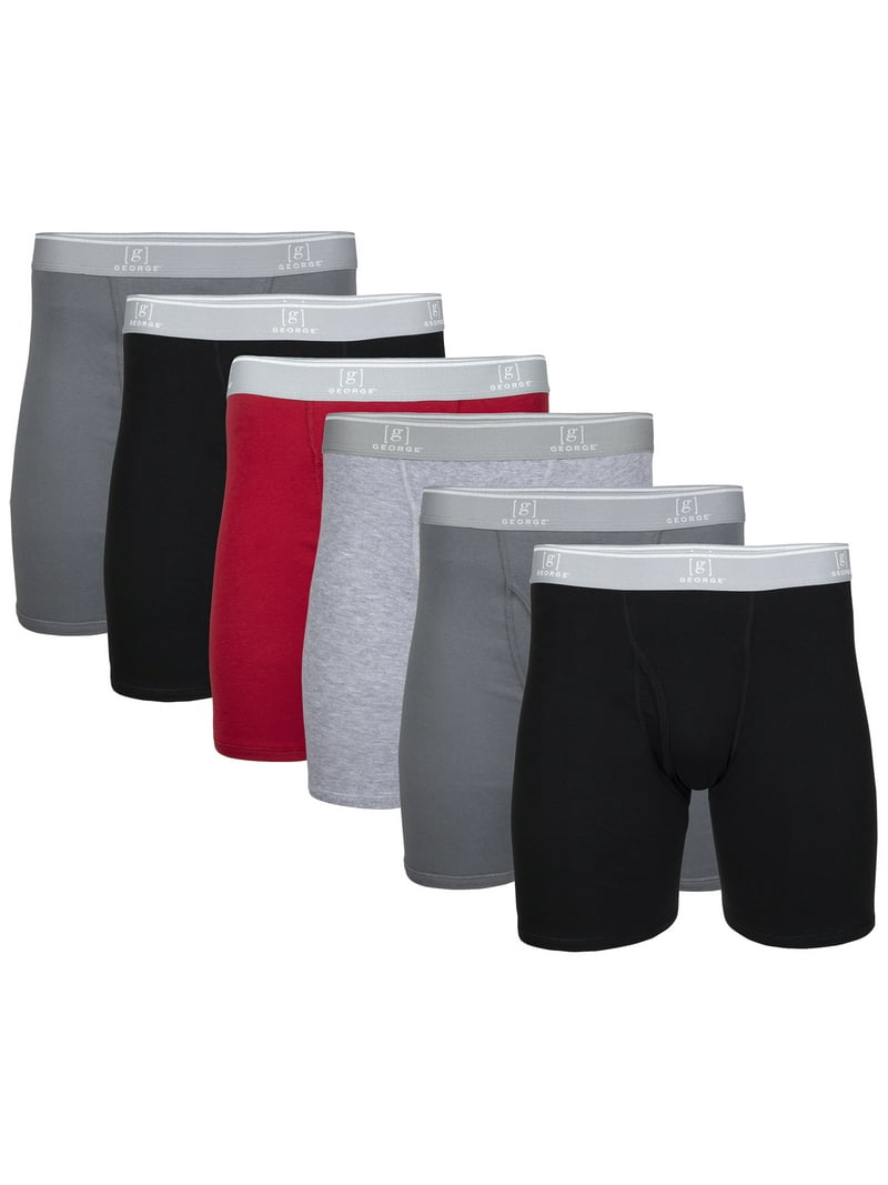 George Men's Regular Leg Boxer Briefs, 6-Pack - Walmart.com