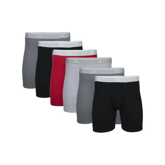 George Men's Regular Leg Boxer Briefs, 6-Pack