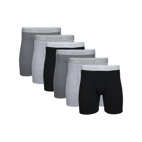 George Men's Regular Leg Boxer Briefs, 6-Pack
