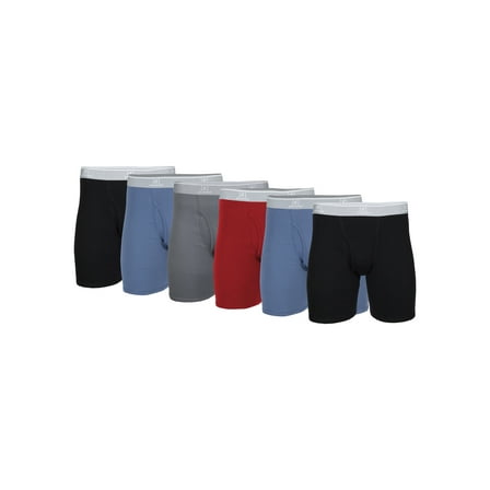 George Men's Regular Leg Boxer Briefs, 6-Pack