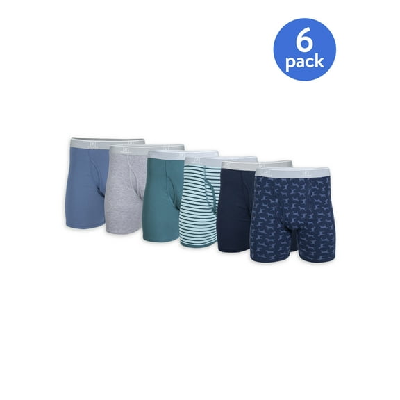 George Men's Regular Leg Boxer Briefs, 6-Pack