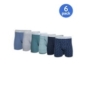 George Mens Regular Leg Boxer Briefs, 6-Pack