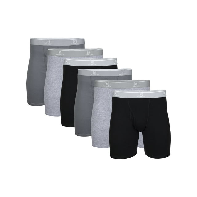 George Men's Regular Leg Boxer Briefs, 6-Pack - Walmart.com